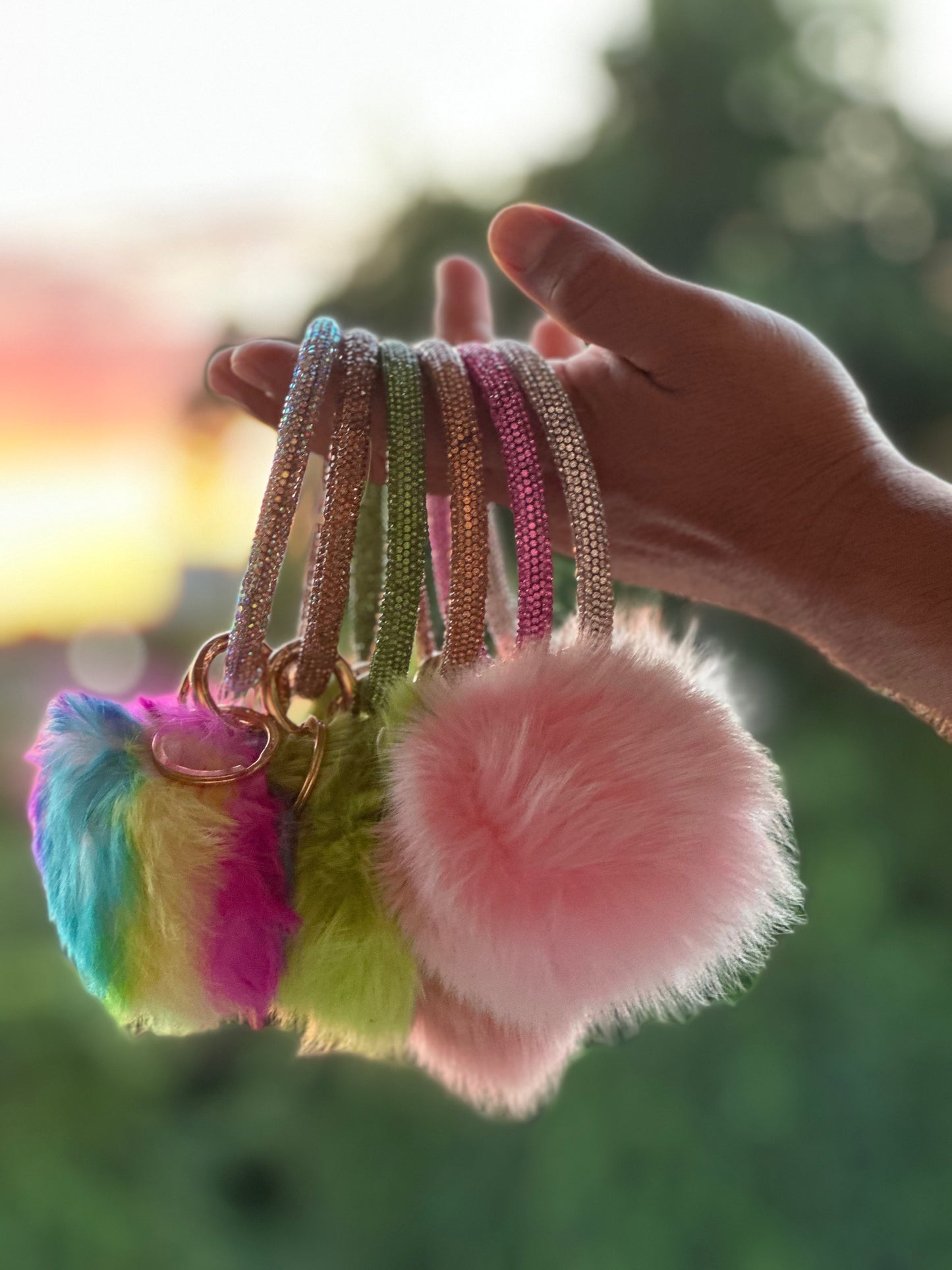 ✨Bling Bling Puff Ball Keychain✨