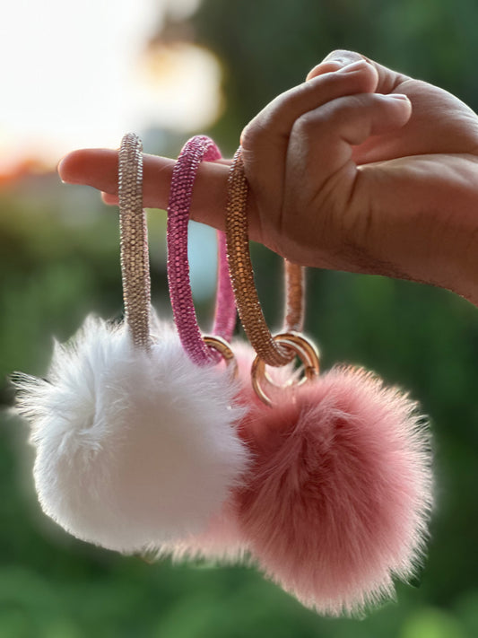 ✨Bling Bling Puff Ball Keychain✨